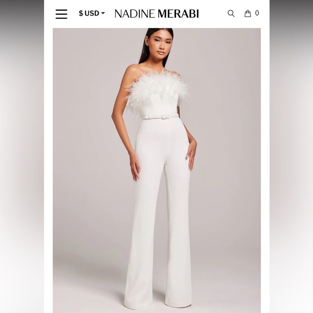 NWT - Nadine Merabi Colette White Jumpsuit (XS/Size 2)